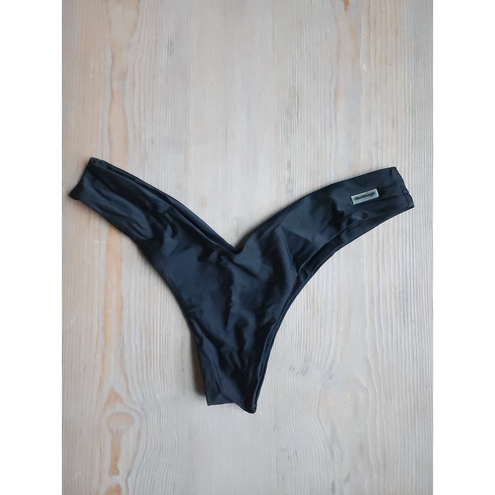 Blackbough Swim Cheeky Bikini Bottoms Women XXL Black V-Cut High Leg Cheeky Sexy